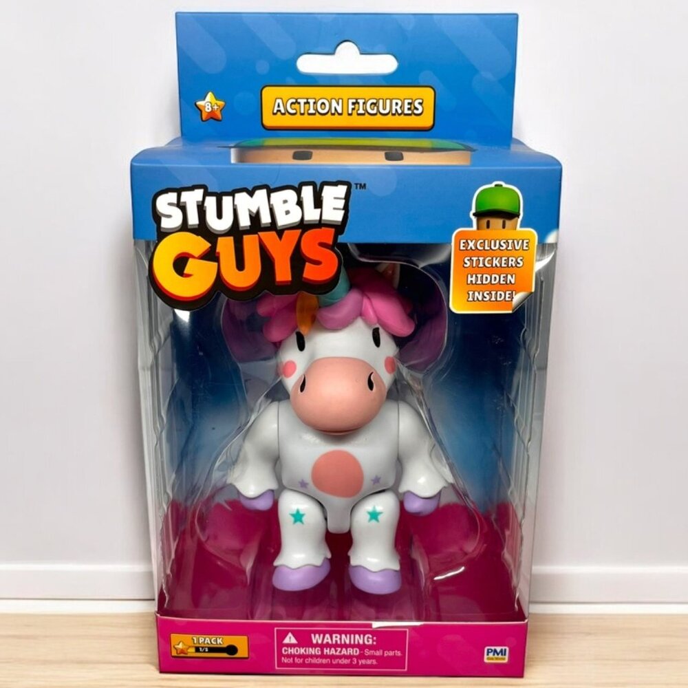 Stumble Guys SPRINKLES the‎ Unicorn Action Figure With Exclusive Stickers